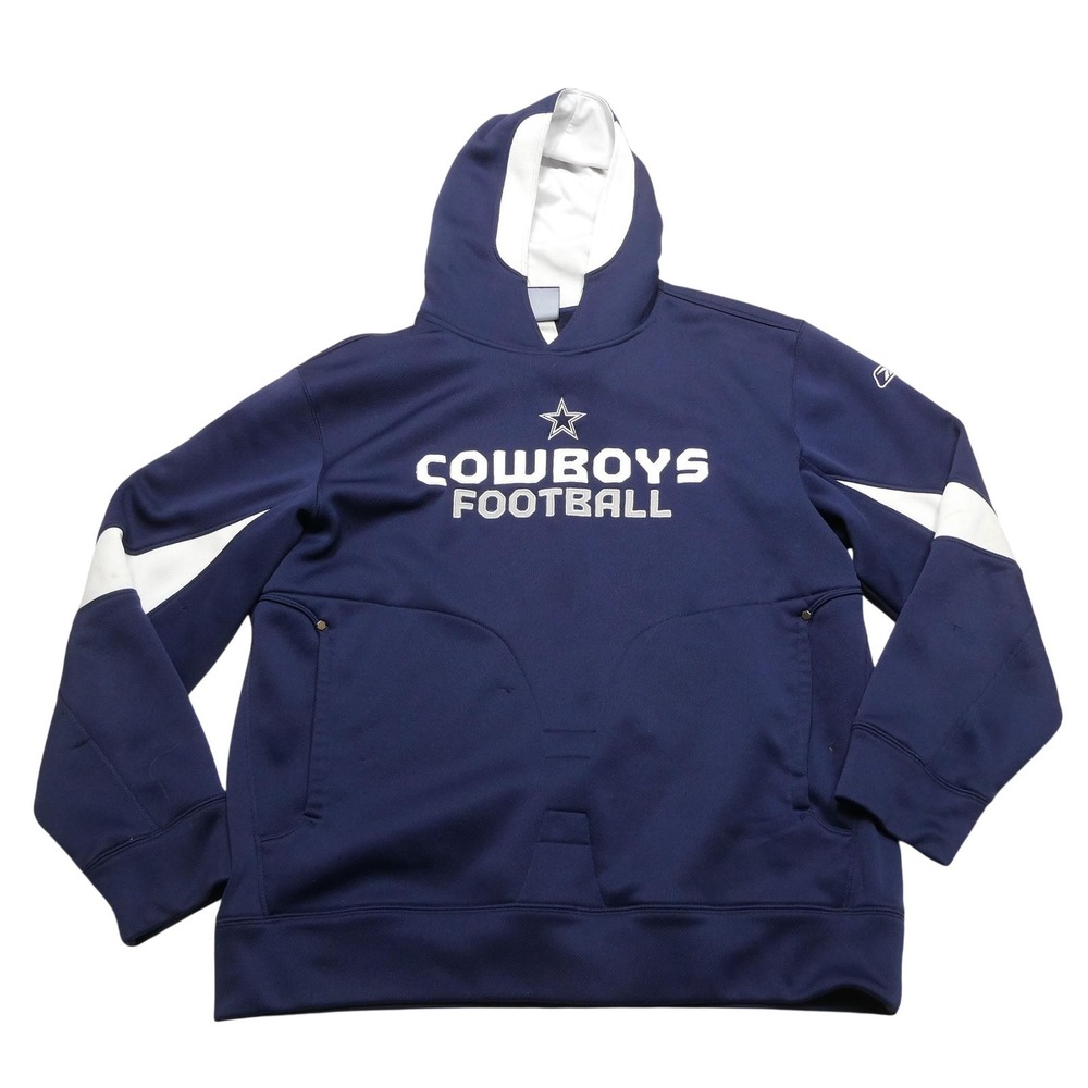 VINTAGE Dallas Cowboys Hoodie‎ Mens XL Blue NFL Football Reebok Hoodie Pullover